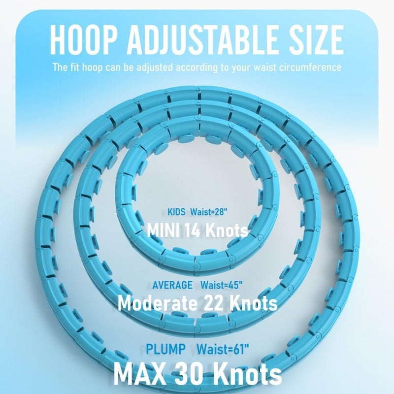 JKSHMYT Infinity Weighted Hula Exercise Hoop, for Adults Women Weight Loss Plus Size, 26/30 Detachable Links - Image 3